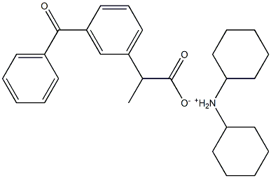 N-cyclohexylcyclohexanammonium 2-(3-benzoylphenyl)propanoate Struktur