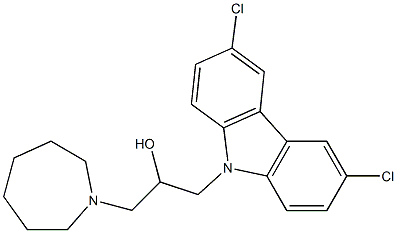 1-azepan-1-yl-3-(3,6-dichloro-9H-carbazol-9-yl)propan-2-ol Struktur