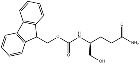 9H-fluoren-9-ylmethyl N-[(2S)-5-amino-1-hydroxy-5-oxopentan-2-yl]carbamate Struktur