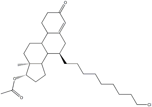 (7R,13S,17S)-7-(9-chlorononyl)-13-methyl-3-oxo-2,3,6,7,8,9,10,11,12,13,14,15,16,17-tetradecahydro-1H-cyclopenta[a]phenanthren-17-yl acetate Struktur