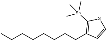 Stannane, trimethyl(3-octyl-2-thienyl)- Struktur