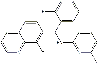 7-{(2-fluorophenyl)[(6-methyl-2-pyridinyl)amino]methyl}-8-quinolinol Struktur