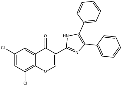 6,8-dichloro-3-(4,5-diphenyl-1H-imidazol-2-yl)-4H-chromen-4-one Struktur