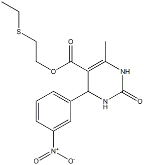 2-(ethylsulfanyl)ethyl 4-{3-nitrophenyl}-6-methyl-2-oxo-1,2,3,4-tetrahydropyrimidine-5-carboxylate Struktur