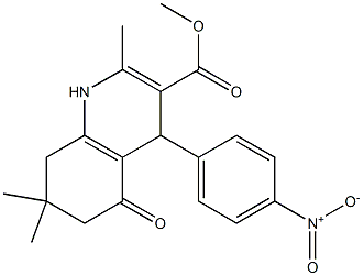 methyl 2,7,7-trimethyl-4-(4-nitrophenyl)-5-oxo-1,4,5,6,7,8-hexahydro-3-quinolinecarboxylate Struktur