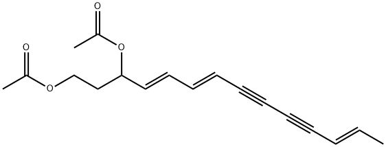 (4E,6E,12E)-Tetradecatriene-8,10-diyne-1,3-diyl diacetate Struktur