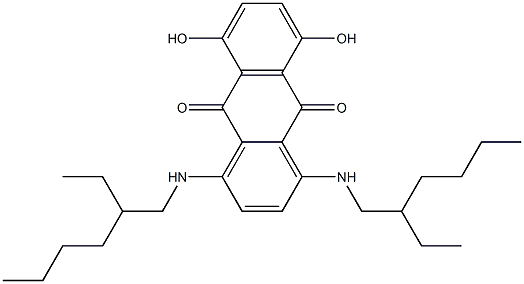 1,4-bis[(2-ethylhexyl)amino]-5,8-dihydroxy-9,10-anthraquinone Struktur