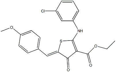 ethyl 2-(3-chloroanilino)-5-(4-methoxybenzylidene)-4-oxo-4,5-dihydro-3-thiophenecarboxylate Struktur