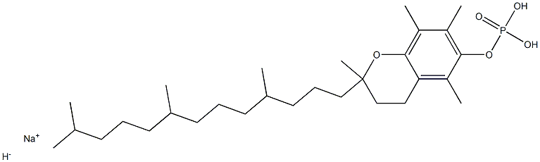 {[2,5,7,8-tetramethyl-2-(4,8,12-trimethyltridecyl)-3,4-dihydro-2H-1-benzopyran-6-yl]oxy}phosphonic acid sodium hydride Struktur