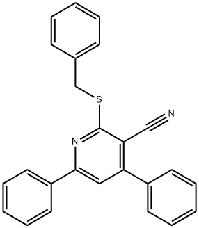 2-(benzylsulfanyl)-4,6-diphenylnicotinonitrile Struktur