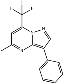 5-methyl-3-phenyl-7-(trifluoromethyl)pyrazolo[1,5-a]pyrimidine Struktur