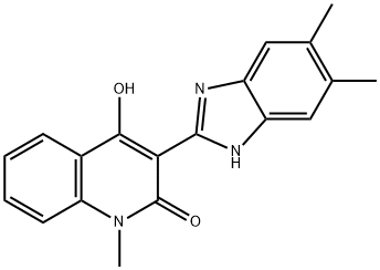 3-(5,6-dimethyl-1H-benzimidazol-2-yl)-4-hydroxy-1-methyl-2(1H)-quinolinone Struktur