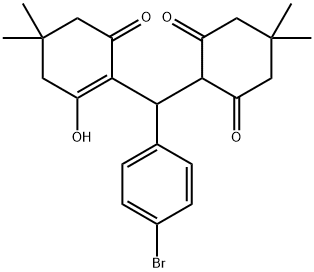 2-[(4-bromophenyl)(2-hydroxy-4,4-dimethyl-6-oxo-1-cyclohexen-1-yl)methyl]-5,5-dimethyl-1,3-cyclohexanedione Struktur