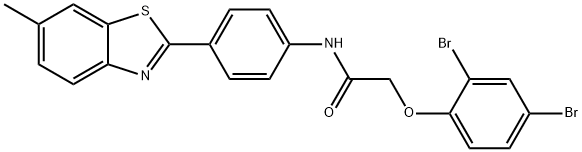 2-(2,4-dibromophenoxy)-N-[4-(6-methyl-1,3-benzothiazol-2-yl)phenyl]acetamide Struktur