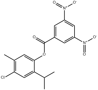 4-chloro-2-isopropyl-5-methylphenyl 3,5-bisnitrobenzoate Struktur