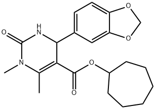 cycloheptyl 4-(1,3-benzodioxol-5-yl)-1,6-dimethyl-2-oxo-1,2,3,4-tetrahydropyrimidine-5-carboxylate Struktur