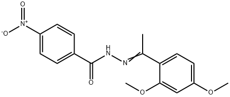 N'-[1-(2,4-dimethoxyphenyl)ethylidene]-4-nitrobenzohydrazide Struktur