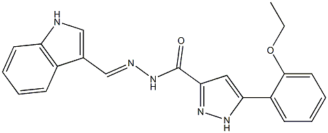 5-(2-ethoxyphenyl)-N'-[(1Z)-(1H-indol-3-yl)methylidene]-1H-pyrazole-3-carbohydrazide Struktur