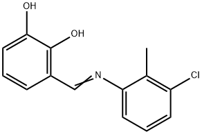 3-{[(3-chloro-2-methylphenyl)imino]methyl}-1,2-benzenediol Struktur