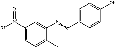 4-{[(2-methyl-5-nitrophenyl)imino]methyl}phenol Struktur