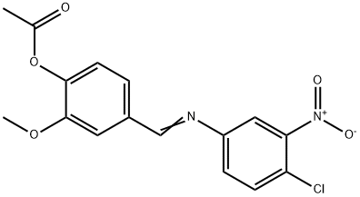 4-{[(4-chloro-3-nitrophenyl)imino]methyl}-2-methoxyphenyl acetate Struktur