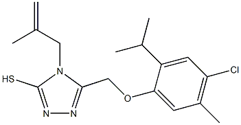 5-[(4-chloro-2-isopropyl-5-methylphenoxy)methyl]-4-(2-methyl-2-propenyl)-4H-1,2,4-triazol-3-yl hydrosulfide Struktur