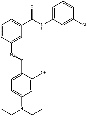 N-(3-chlorophenyl)-3-({(E)-[4-(diethylamino)-2-hydroxyphenyl]methylidene}amino)benzamide Struktur