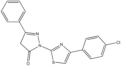 2-[4-(4-chlorophenyl)-1,3-thiazol-2-yl]-5-phenyl-2,4-dihydro-3H-pyrazol-3-one Struktur