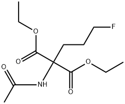 Propanedioic acid, 2-(acetylamino)-2-(3-fluoropropyl)-, 1,3-diethyl ester Struktur