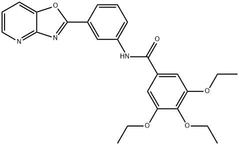 3,4,5-triethoxy-N-(3-[1,3]oxazolo[4,5-b]pyridin-2-ylphenyl)benzamide Struktur