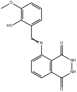 5-[(2-hydroxy-3-methoxybenzylidene)amino]-2,3-dihydro-1,4-phthalazinedione Struktur