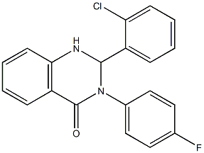 2-(2-chlorophenyl)-3-(4-fluorophenyl)-2,3-dihydro-4(1H)-quinazolinone Struktur