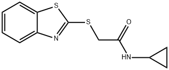 2-(1,3-benzothiazol-2-ylsulfanyl)-N-cyclopropylacetamide Struktur