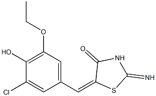 5-(3-chloro-5-ethoxy-4-hydroxybenzylidene)-2-imino-1,3-thiazolidin-4-one Struktur