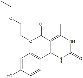 2-ethoxyethyl 4-(4-hydroxyphenyl)-6-methyl-2-oxo-1,2,3,4-tetrahydro-5-pyrimidinecarboxylate Struktur