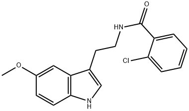 2-chloro-N-[2-(5-methoxy-1H-indol-3-yl)ethyl]benzamide Struktur