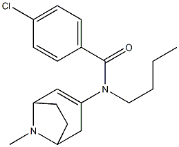 N-butyl-4-chloro-N-(8-methyl-8-azabicyclo[3.2.1]oct-2-en-3-yl)benzamide Struktur