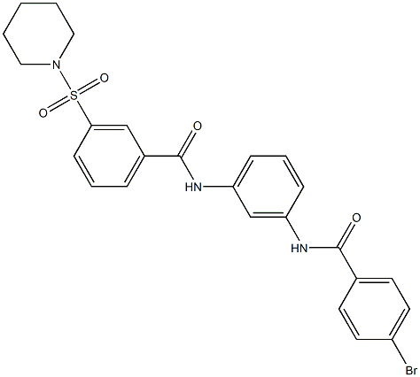 N-{3-[(4-bromobenzoyl)amino]phenyl}-3-(1-piperidinylsulfonyl)benzamide Struktur