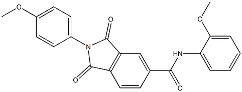 N-(2-methoxyphenyl)-2-(4-methoxyphenyl)-1,3-dioxo-5-isoindolinecarboxamide Struktur