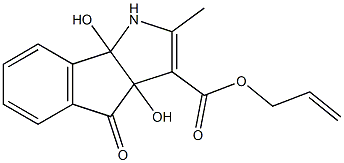 allyl 3a,8b-dihydroxy-2-methyl-4-oxo-1,3a,4,8b-tetrahydroindeno[1,2-b]pyrrole-3-carboxylate Struktur