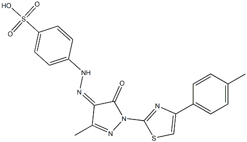 4-(2-{3-methyl-1-[4-(4-methylphenyl)-1,3-thiazol-2-yl]-5-oxo-1,5-dihydro-4H-pyrazol-4-ylidene}hydrazino)benzenesulfonic acid Struktur