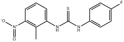 N-(4-fluorophenyl)-N'-(2-methyl-3-nitrophenyl)thiourea Struktur