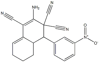 2-amino-4-(3-nitrophenyl)-4a,5,6,7-tetrahydro-1,3,3(4H)-naphthalenetricarbonitrile Struktur