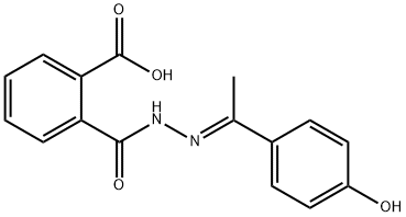 2-({2-[(E)-1-(4-hydroxyphenyl)ethylidene]hydrazino}carbonyl)benzoic acid Struktur