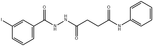 4-[2-(3-iodobenzoyl)hydrazino]-4-oxo-N-phenylbutanamide Struktur