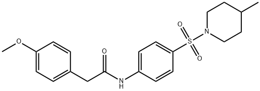 2-(4-methoxyphenyl)-N-{4-[(4-methyl-1-piperidinyl)sulfonyl]phenyl}acetamide Struktur