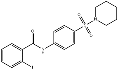 2-iodo-N-[4-(1-piperidinylsulfonyl)phenyl]benzamide Struktur