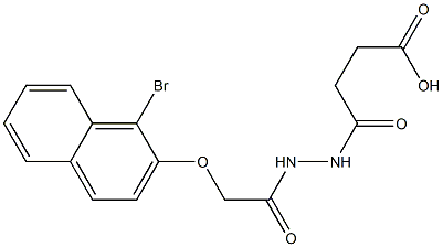 4-(2-{2-[(1-bromo-2-naphthyl)oxy]acetyl}hydrazino)-4-oxobutanoic acid Struktur