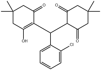 2-[(2-chlorophenyl)(2-hydroxy-4,4-dimethyl-6-oxo-1-cyclohexen-1-yl)methyl]-5,5-dimethyl-1,3-cyclohexanedione Struktur