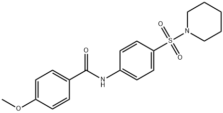 4-methoxy-N-[4-(1-piperidinylsulfonyl)phenyl]benzamide Struktur